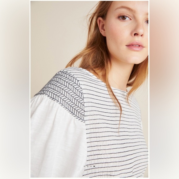 Anthropologie White Aiden Textured Top in Size Small - Picture 2 of 13